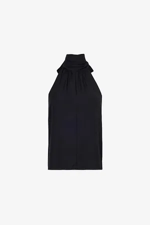 ME AND EM Halter Neck Relaxed-fit Silk Top