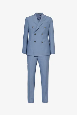 Emporio Armani Stripe-print Double-breasted Virgin-wool Suit