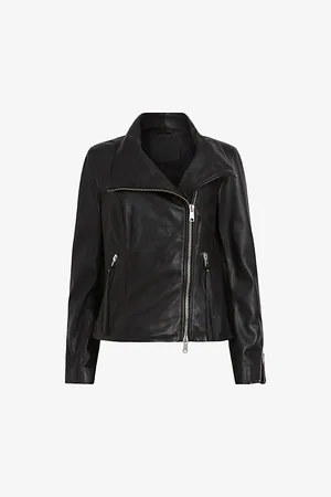 AllSaints Ellis Funnel-neck Leather Biker Jacket