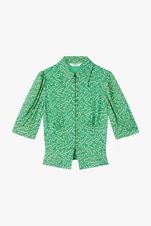 LK Bennett Esme Ribbon-print Woven Shirt