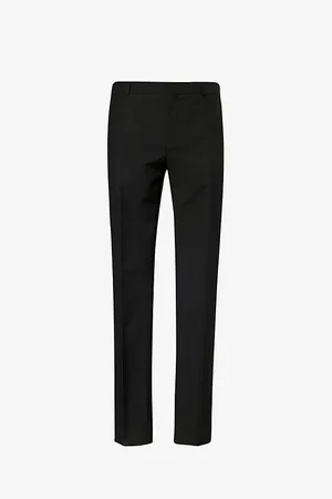 Alexander McQueen Pressed-crease Slim-leg Regular-fit Cotton and Wool-blend Cigarette Trousers