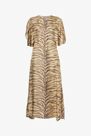 Stella McCartney Animal-print Relaxed-fit Silk Midi Dress