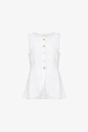 POSSE Emma Round-neck Linen Waistcoat