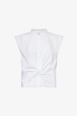 RAG&BONE Louisa Tie-knot Sleeveless Cotton Shirt