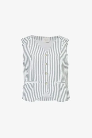 POSSE Diana Striped Woven Waistcoat