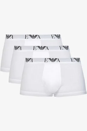 Emporio Armani Logo-print Stretch-cotton Trunks Pack of Three