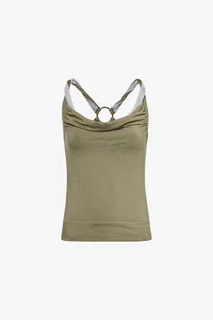 Jaded London Draped-neckline Slim-fit Stretch-woven Top