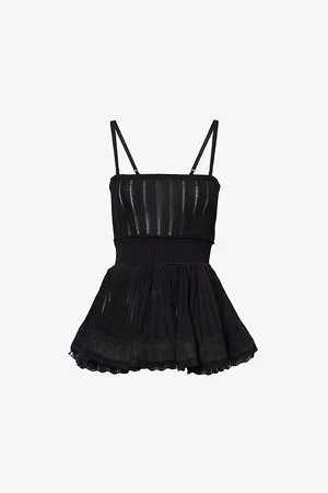 Alaïa Crinoline Square-neck Knitted Top