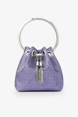 Jimmy Choo Bon Micro Crystal-embellished Satin Top-handle Bag