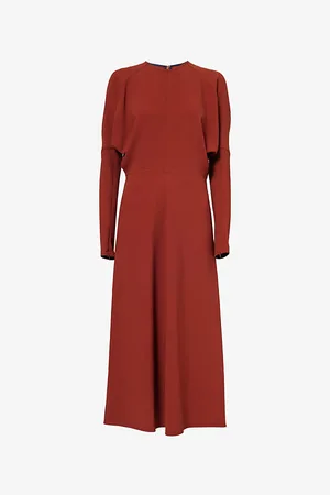 Victoria Beckham Dolman-sleeve Woven Midi Dress