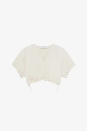IRO Hilaria Cropped Cotton-blend Top