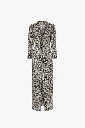 RIXO London Franchi V-neck Cotton-poplin Midi Dress