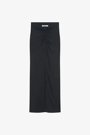 IRO Rokaya Gathered-waist Jersey Midi Skirt