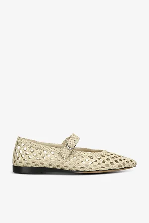 Le Monde Beryl Mary Jane Woven Leather Pumps