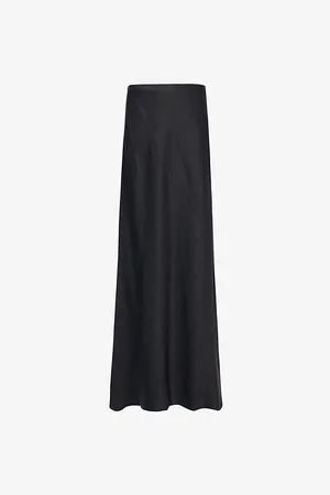 THEORY Flared-hem Regular-fit Linen-blend Maxi Skirt