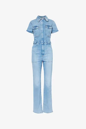 GOOD AMERICAN Fit for Success Patch-pocket Stretch-denim Jumpsuit