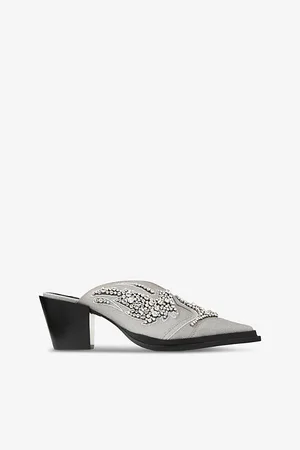 Jimmy Choo Cece 60 Crystal-embellished Woven Heeled Mules
