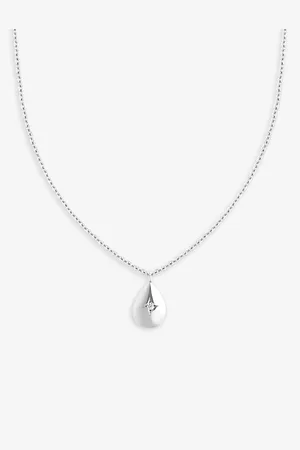 Astrid & Miyu Pear Charm -plated Recycled Sterling-silver and Cubic Zirconia Necklace