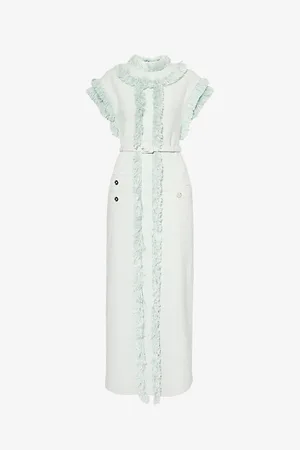 HUISHAN ZHANG Ezra High-neck Boucle Midi Dress