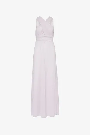 Six Stories Crossover Halterneck Chiffon Maxi Dress