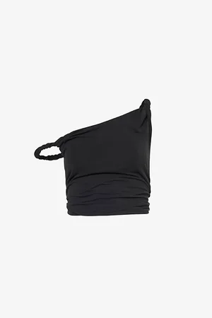 GOOD AMERICAN Twist-strap Asymmetric Stretch-jersey Top