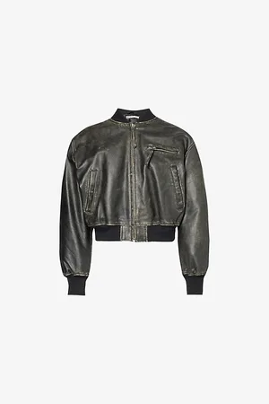 Acne Studios Stand-collar Long-sleeve Leather Jacket