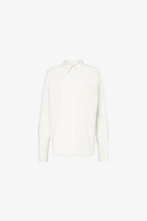 GOOD AMERICAN Patch-pocket Oversized Cotton-blend Shirt