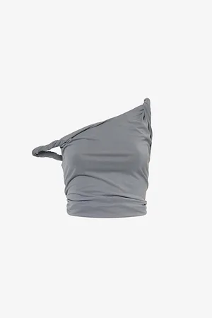 GOOD AMERICAN Twist-strap Asymmetric Stretch-jersey Top