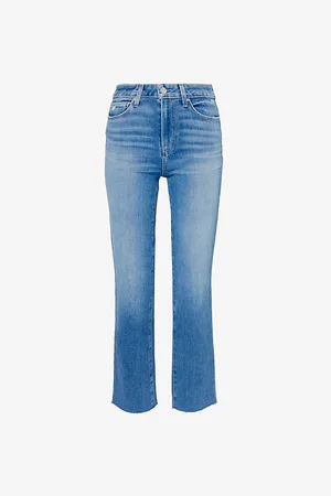 Paige Cindy Raw-hem Straight-leg High-rise Stretch-cotton Jeans