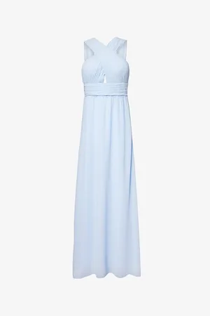 Six Stories Crossover Halterneck Chiffon Maxi Dress