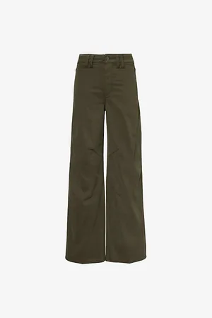 Paige Clean Front Sasha Wide-leg High-rise Woven Trousers