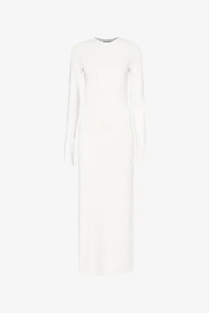 Acne Studios Efenia Round-neck Stretch-woven Maxi Dress