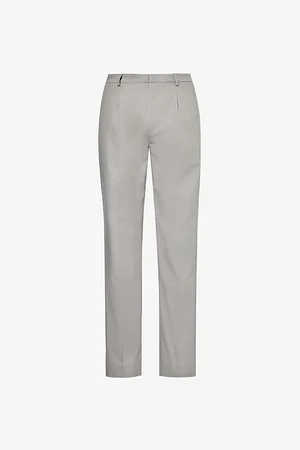 Paige Shultz Straight-leg Mid-rise Cotton-blend Trousers