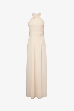 Six Stories Halterneck Open-back Chiffon Maxi Dress