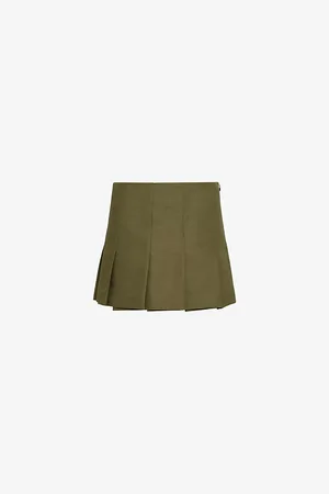 Prada Technical Pleated Woven Mini Skirt