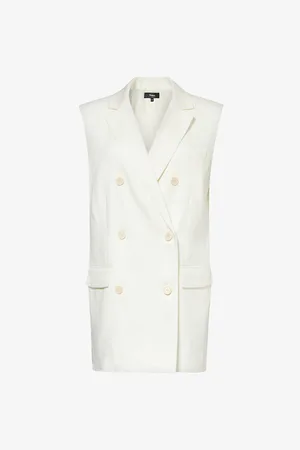 THEORY Notch-lapel Double-breasted Linen-blend Waistcoat