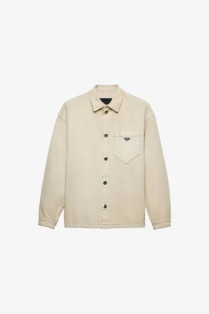 Prada Oversized Logo-plaque Organic-cotton Denim Shirt