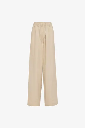 Prada Wide-leg Cotton-poplin Trousers