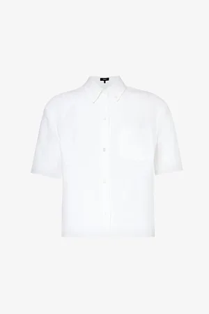 THEORY Crosshatch-weave Relaxed-fit Linen Shirt