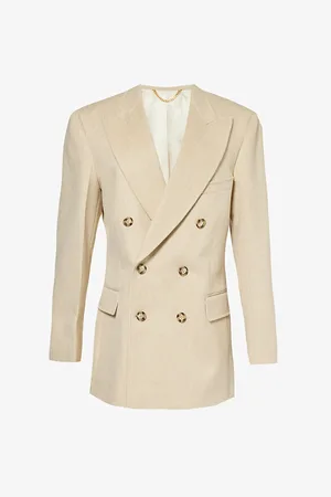 Victoria Beckham Double-breasted Boxy-fit Wool and Cashmere-blend Blazer