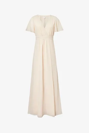 Six Stories Short-sleeved Wraparound Chiffon Maxi Dress