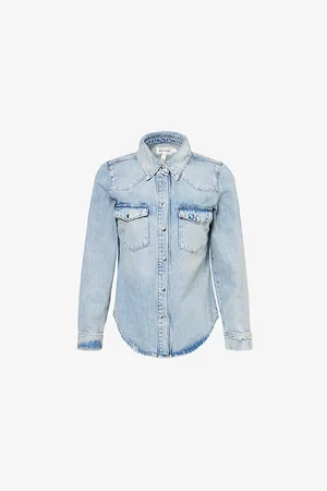 Frame Heritage Curved-hem Slim-fit Denim Shirt