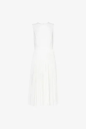 THEORY Pleated Sleeveless Woven Midi Dress