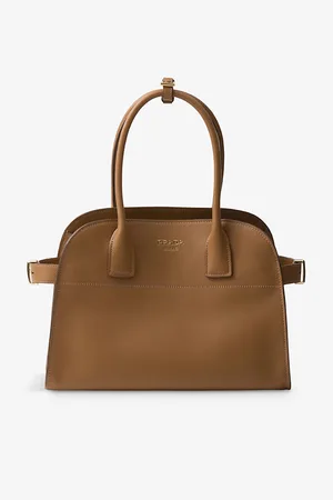 Prada Foiled-logo Medium Leather Top-handle Bag