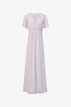 Six Stories Short-sleeved Wraparound Chiffon Maxi Dress