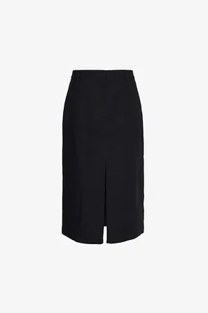 THEORY Darted Regular-fit Linen Midi Skirt