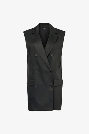 THEORY Notch-lapel Double-breasted Linen-blend Waistcoat