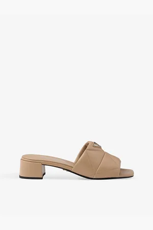 Prada Brand-tab Leather Heeled Mules