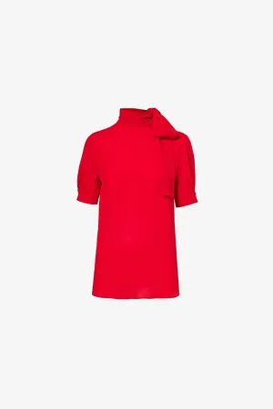 VALENTINO GARAVANI High-neck Silk Top