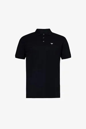 Emporio Armani Brand-print Short-sleeve Cotton-jersey Polo Shirt